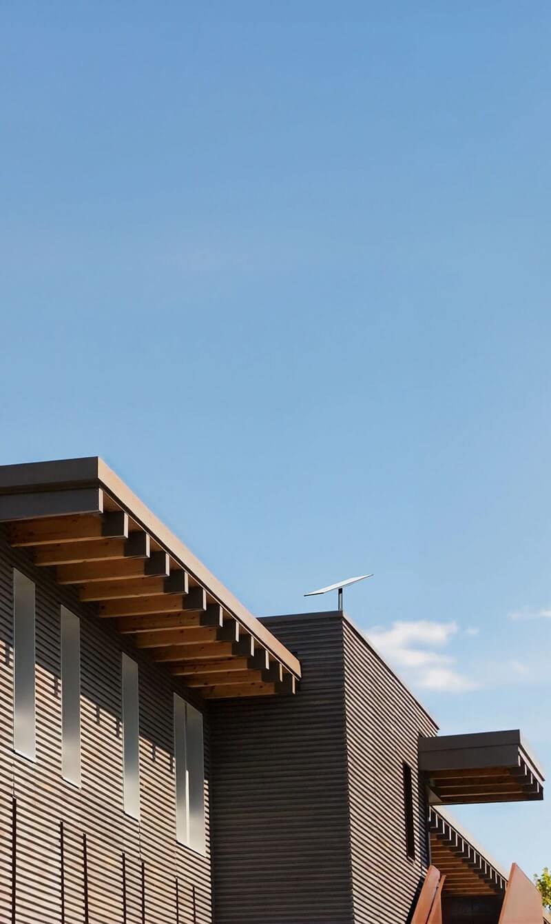 Starlink terminal mounted on a building roof