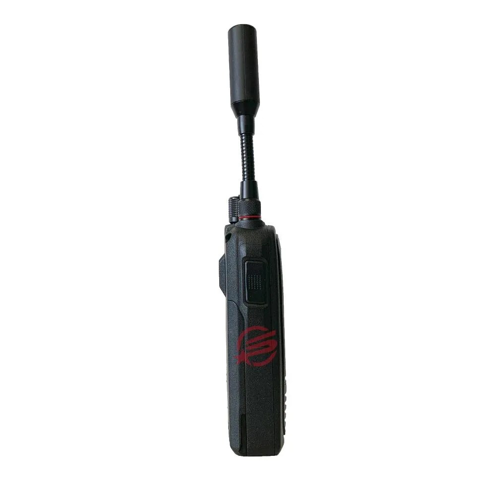 ICOM IC-SAT100 rental side profile with the antenna extended