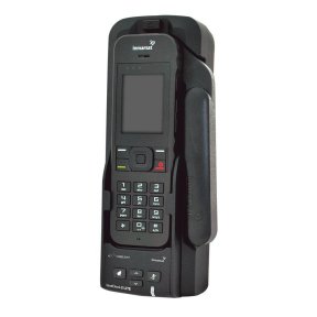 Beam IsatDock 2 Lite docking station for IsatPhone 2 — front view with phone