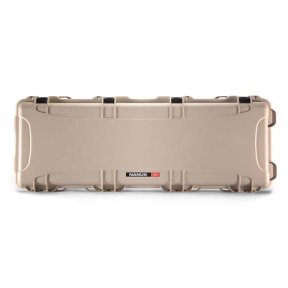 Nanuk 990 long case in desert tan — closed