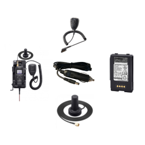 ICOM IC-SAT100 accessories bundle — charger adapter battery and mounts
