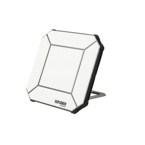 Inmarsat Explorer 510 portable BGAN terminal — angled view with kickstand