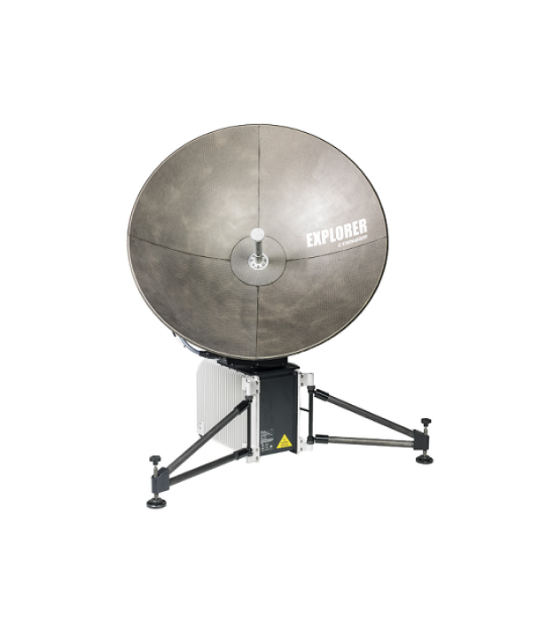 Cobham EXPLORER 5075GX fly-away antenna system — assembled dish front