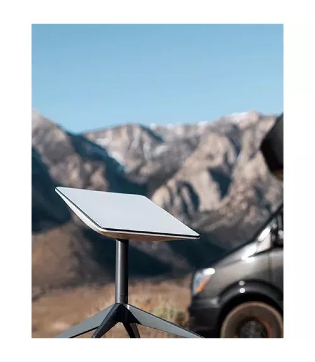 Mobile satellite internet rental kit — Starlink dish in the mountains