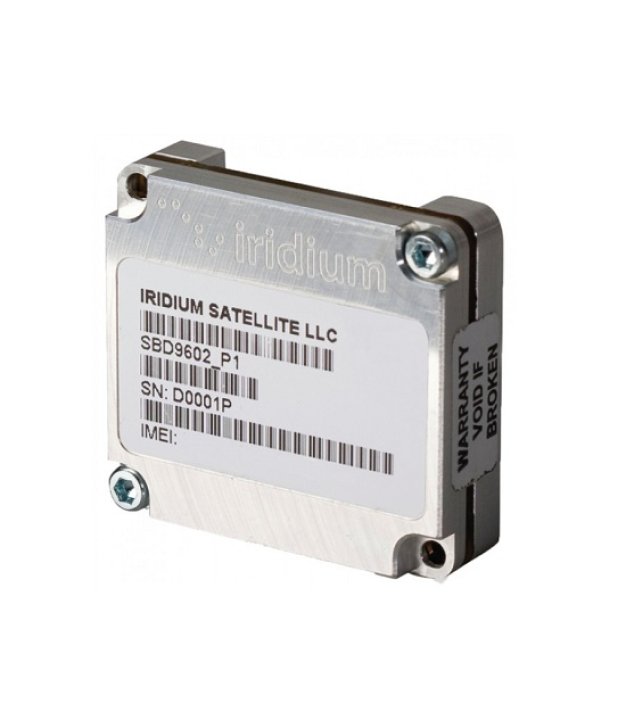 Iridium 9602 short burst data (SBD) developer kit transceiver — top view