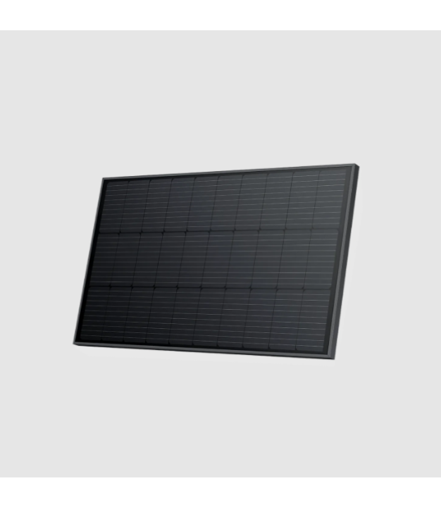 EcoFlow 100W rigid solar panel — front view on white background