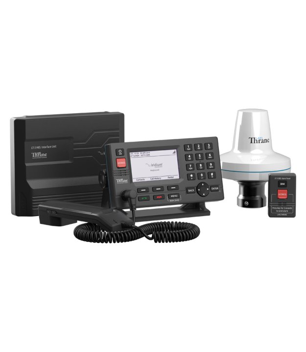 Lars Thrane LT-3100S Iridium GMDSS system — control unit handset and antenna