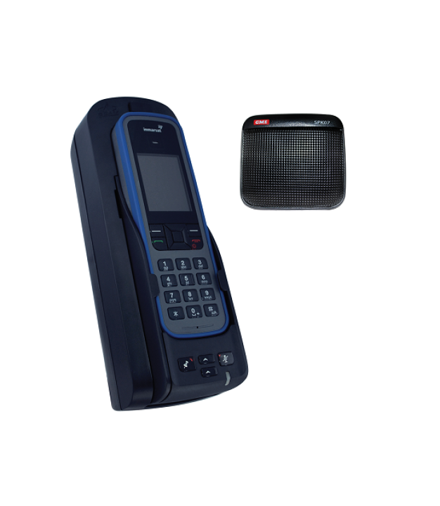 Beam IsatDOCK Drive vehicle docking station with IsatPhone 2 docked