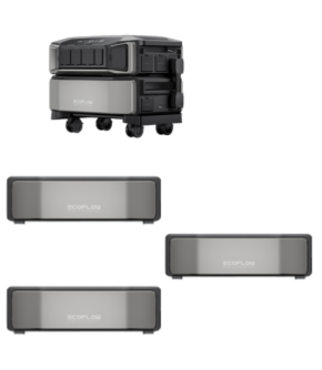 EcoFlow DELTA Pro Ultra inverter with three batteries — bundle components