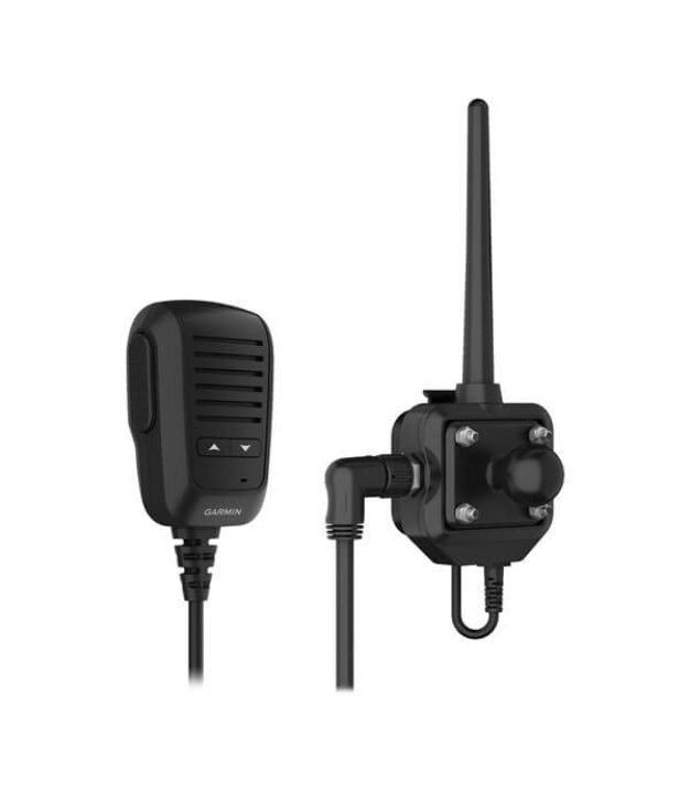 Garmin Group Ride Radio — speaker mic with mount
