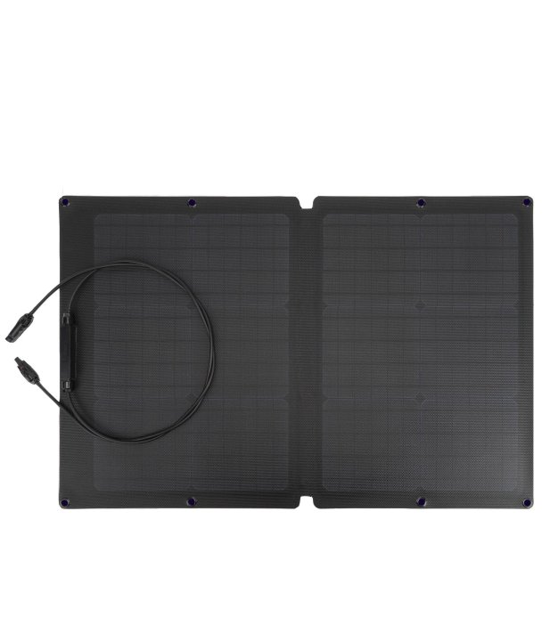 EcoFlow 60W portable folding solar panel — folded with carry handle