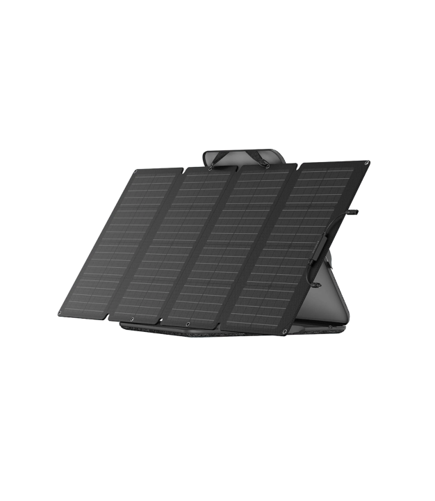 EcoFlow 160W portable folding solar panel with kickstand — angled view