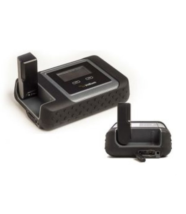 Iridium GO! satellite Wi-Fi hotspot with antenna raised
