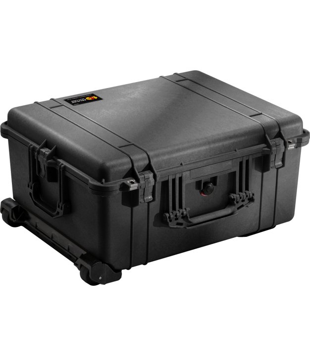 Pelican 1610 Protector rolling case — open with foam