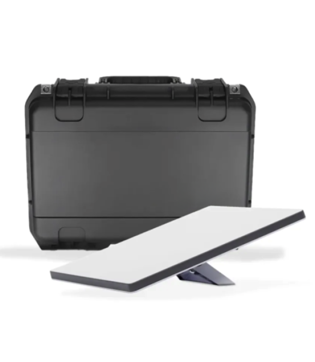 Starlink Mini with secure transport case — case and dish