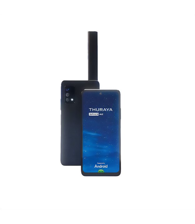 Thuraya SKYPHONE satellite smartphone — blue device with antenna