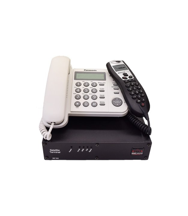 Beam RemoteSAT RST100B fixed Iridium satellite terminal with corded desk handset