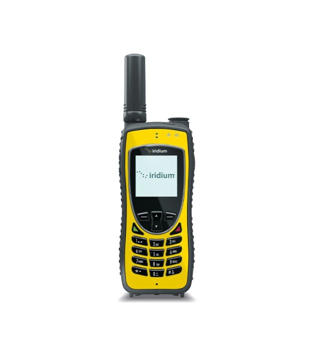 Iridium Extreme Special Edition satellite phone in Safety Yellow — front view