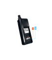 Thuraya XT-PRO DUAL — side view with app graphic thumbnail