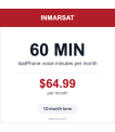 Inmarsat IsatPhone 60 voice minutes monthly plan card — $64.99 per month, 12-month term thumbnail