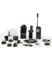 Everything in the Iridium 9555 rental kit laid out: handset, holster, chargers, adapters and cables thumbnail