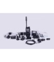 Everything in the Iridium Extreme PTT rental kit laid out: radio, chargers, adapters and cables thumbnail