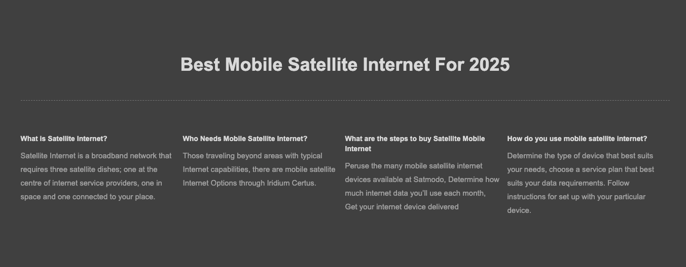 Best Mobile Satellite Internet for 2025